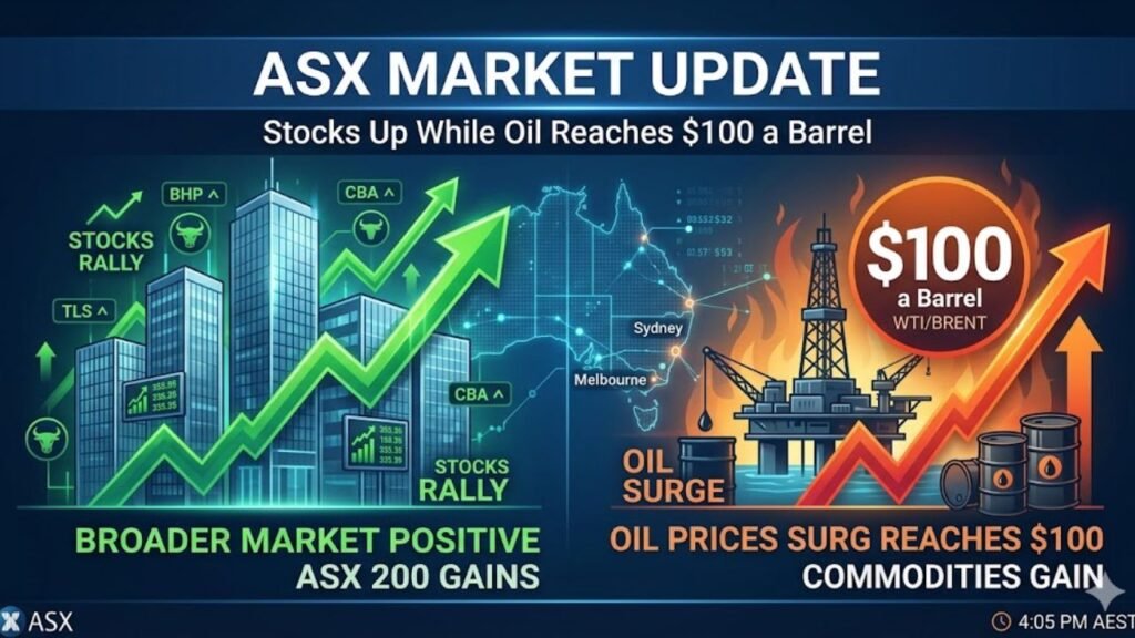 ASX Market Update: Stocks Up While Oil Reaches $100 a Barrel