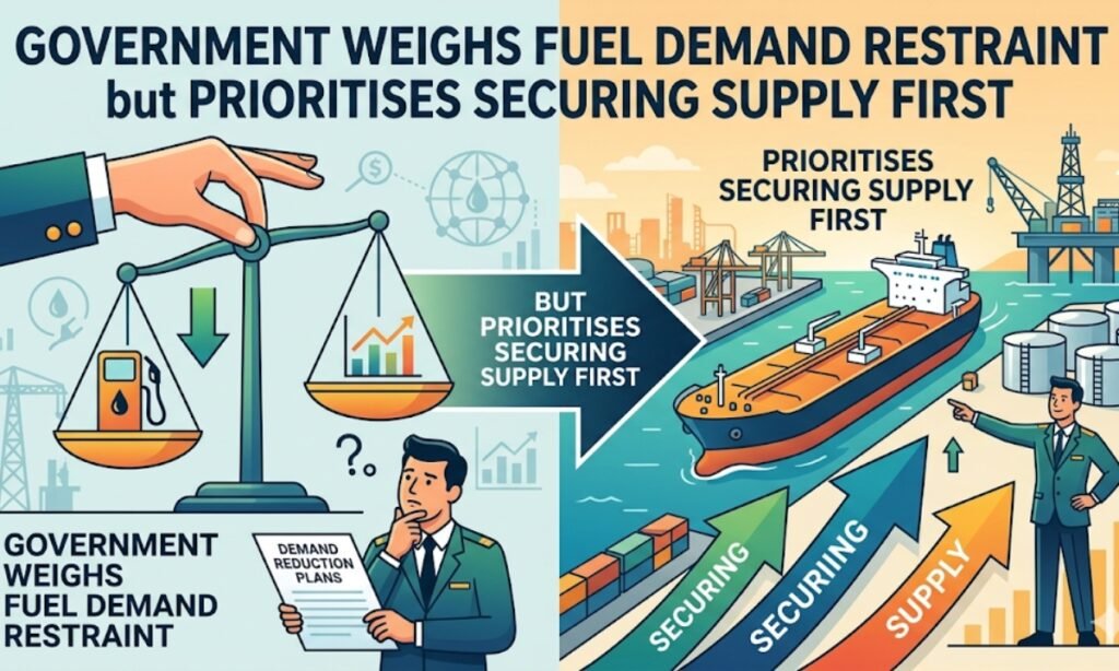 Government Weighs Fuel Demand Restraint but Prioritises Securing Supply First