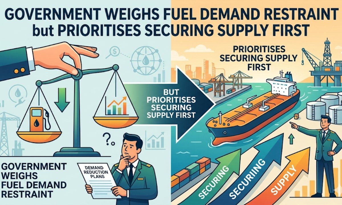 Government Weighs Fuel Demand Restraint but Prioritises Securing Supply First