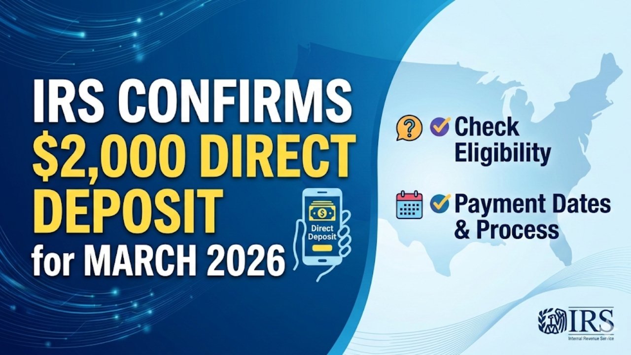 IRS Confirms $2,000 Direct Deposit for March 2026 – Check Eligibility, Payment Dates & Claim Process